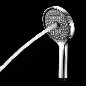 رأس دش نحاسي 4 في 1 لوحة مستديرة كبيرة بلاستيكية ABS ضغط عالي فضي للحمام GEE-N - Product Image 2