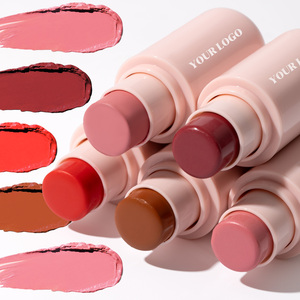 Vente en gros de fards à joues roses personnalisés, marques privées, design twist-up, fard à joues crème, formule douce pour la peau, stick à joues rond mignon - Product Image 1
