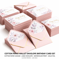 Ensemble d'invitations d'anniversaire personnalisées en papier coton avec doublure, faible MOQ, impression numérique, luxe pour la maison
