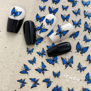 Großhandel Neuankömmling Nagel aufkleber 5d Katze Augen aufkleber Shell Light Shine Schmetterling Nagel aufkleber - Product Image 5