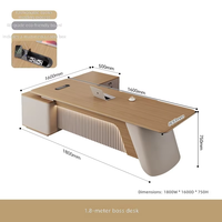 Ensemble de bureau de direction moderne et luxueux avec tiroirs en forme de bar, armoire latérale en MDF, mobilier de bureau d'entreprise