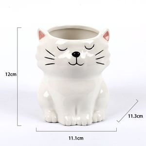 Macetas <span class=keywords><strong>de</strong></span> Cerámica con Diseño <span class=keywords><strong>de</strong></span> <span class=keywords><strong>Gatito</strong></span> y Flor en 3D, Estilo Instagram, Únicas y Encantadoras, Venta al por Mayor - Product Image 5