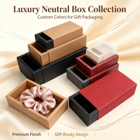Lot de chouchous en soie de mûrier de 16 mm avec boîte cadeau neutre – Accessoire capillaire prêt à offrir