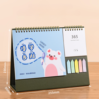Calendrier de table 2025 Hotsales calendrier de bureau d'impression personnalisé avec note autocollante morandi et bloc-notes