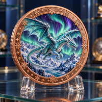 Pièce de monnaie en cuivre pur 999 de 1 oz, série Dargon, impression UV en relief 3D, objet de collection, souvenir, cadeau, artisanat métallique, design d'usine, prête à expédier (RTS)