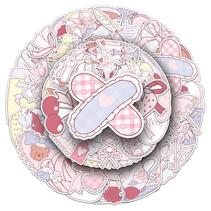 Custom Kawaii Colorful Pink Die Cut Matte Vinyl Stickers for Journal Waterproof Laptop Decoration Cute Heart Cake Designs