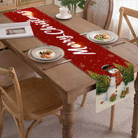 Nouvelle Arrivée 2026 – Nappe de Table Imprimée Thème Noël, Chemin de Table en Lin Imprimé pour Table à Manger