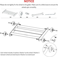 Wellshow Glute Ham Glider Ab Glute Machine Heavy Duty Exercise Wheels for Isstring Curl Abdominal and Leg Workouts