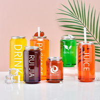 Bouteilles portables en plastique de 450 ml, 500 ml, 700 ml pour boissons, pots de conserve étanches pour sodas, jus et thé avec couvercle à anneau de traction