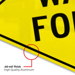 في الهواء الطلق 12 بوصة الألومنيوم للماء عالية الانعكاس الأصفر على شكل الماس الشتاء زلقة علامة تحذير الطريق - Product Image 4