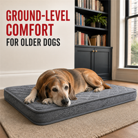 Matelas orthopédique pour chien, coussin de couchage pour animaux de compagnie âgés, lit rectangulaire au sol avec housse ajustée lavable
