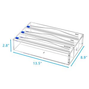 ตัวจัดระเบียบพลาสติกอะคริลิคตัวจ่ายพลาสติกสำหรับห้องครัวลิ้นชักอลูมิเนียมฟอยล์ตกแต่งที่เก็บของติดผนังตัวยึดตัด - Product Image 6