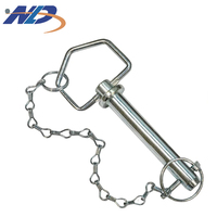 Pasador de Enganche de Liberación Rápida para Remolque de Tractor, Galvanizado en Negro, de Zinc, con Anillo de Agarre, 6 mm x 45 mm, con Cadenas, Precio de Fábrica NLD