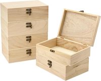 Boîte en bois massif de paulownia non fini et poli de la marque HZHR, couvercle personnalisable, projets artistiques DIY pour Thanksgiving, multifonction, pour table
