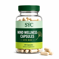 Gélules Véganes de Ginkgo Biloba (60 Capsules) pour la Mémoire et la Concentration – Complément Cérébral Personnalisable OEM