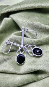 Boucles d'oreilles en argent sterling 925 de qualité supérieure, prix de vente exceptionnel, avec pierre précieuse en onyx noir, bijoux élégants et protecteurs - Product Image 3