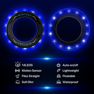 Anillo volador impermeable y ligero de 14 LED, nuevo estilo, iluminación automática, diseño de ondas de goma suave, disco volador deportivo para niños - Product Image 2