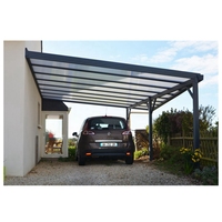 Carport mural en aluminium, 1 pièce, nouveau design, avec toit en polycarbonate