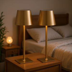 Lampes de table dorées modernes, lot de 2, sans fil, commande tactile, LED, alimentées par batterie, éclairage de chambre à coucher - Product Image 2
