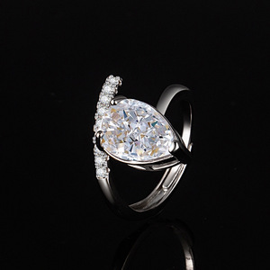 Best-selling-jewellery Copper 8*12mm Pear Cut Colorful Cubic Zirconia Modern <b>Adjustable</b> <b>Rings</b> For Daily Wear Women - Product Image 3