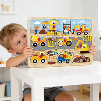 Jouet de puzzle de véhicule d'ingénierie en bois jouet de puzzle pour enfants, éducation précoce