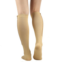 Chaussettes de Compression en Nylon médical à fermeture éclair, Logo personnalisé, pour les mollets, la fasciite plantaire, les genoux