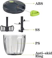 Hand Pull Knoflook Chopper Fabriek Groothandel Ps Plastic Handleiding Fruit Groente Snijgereedschap Voor Moeders