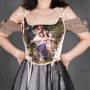 Corset sexy pour femme grande taille, corsets et bustiers, corsage à lacets amincissant la taille, corselet brodé floral en brocart - Product Image 4