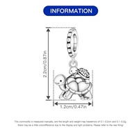 Océan Tortue Mère Enfant Mode Pendentifs Charmes Perles Bijoux Bracelet Accessoires Argent Plaqué Alliage de Cuivre pour Femmes