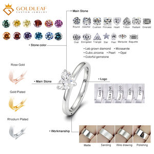 Bague de fiançailles personnalisée délicate en or blanc 14 carats plaqué or, diamant de laboratoire certifié IGI, taille cœur, couleur D, 1 carat, tendance - Product Image 6