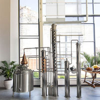 Colonne de fractionnement à grande capacité 500L en cuivre, condenseur SUS304, chaudière de distillation continue personnalisée CE, vente en gros