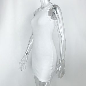 Novo Vestido Regata Feminino de Verão em Tecido Canelado, Sem Mangas, <span class=keywords><strong>Sexy</strong></span>, com Saia Justa e Efeito Modelador Simples - Product Image 2