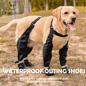 베스트 셀러 모던 사계절 개 신발 솔리드 조절 가능한 탄성 스트랩 야외 먼지 방지 내마모성 친환경 애완 동물 - Product Image 4