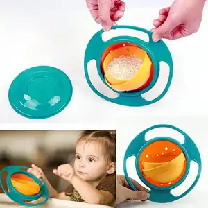 2024 Novo Customizável Seguro Bpa Livre Crianças Plástico Anti Slip Alimentação Do Bebê Universal 360 Graus Produtos Do Bebê Não Spill Bowl