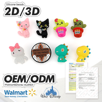 MOQ 3000 pièces Perles en silicone écologiques, motifs Citrouille d'Halloween, Animaux, Marguerites, Fleurs, Perles focales en vrac pour bracelets, Breloques 3D, Porte-clés personnalisés