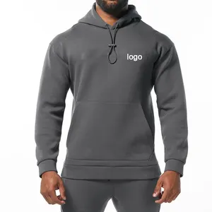 Felpe con cappuccio Pullover da uomo sportive da palestra Slim Fit con Logo personalizzato con striscia regolabile di alta qualità