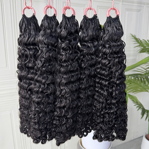Tresses au crochet en cheveux humains, bouclées birmanes, noires naturelles, douces et rebondissantes pour des coiffures tressées - Product Image 2