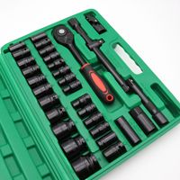 Jeu de douilles de 32 pièces, acier CrV, kit d'outils combinés pour la réparation automobile et des machines