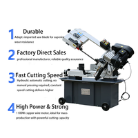 Machine à scier métallique multifonctionnelle à découpe d'angle 220V/380V 1100W 7 pouces, scie à ruban durable