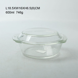 Plat de cuisson rond grand format, plat à lasagne, ensemble de plats de cuisson en verre, grand saladier en verre à double paroi, pot de cuisson - Product Image 1