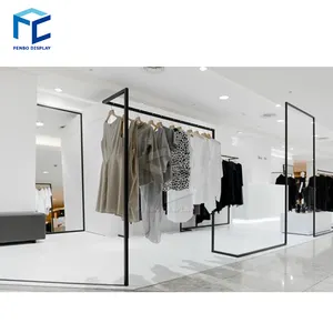 Guangzhou Fabrikant Aangepaste Kleding Winkels Glas Display Moderne Boutique Vertoningsrek Gondel