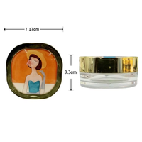 Boîte à poudre cosmétique pour ongles en plastique ABS orange, rectangulaire, à simple couche, avec filet élastique, épaisseur 1mm-5mm