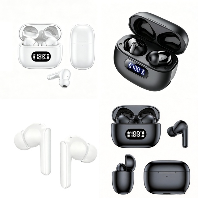 Factory Price TWS Earphones Deep Bass Stereo Audio Mic Ergonomic In-Ear Comfortable Fit for Travel Office Running Sports
