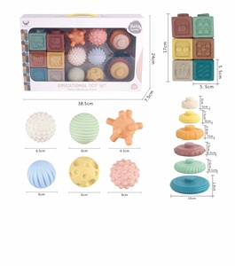 لعبة تعليمية سيليكون مجموعة كتل التراص لينة الغراء مجموعة الطفل الكرة الحسية للتنمية المعرفية - Product Image 5
