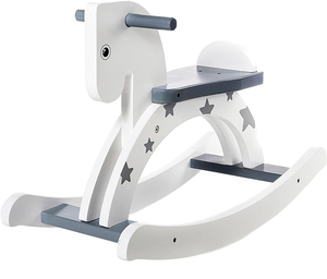 Caballo balancín de madera clásico ODM OEM para niño/niña de 1 a 3 años de edad, juguete balancín gris para niño/Niña de interior/exterior, juguete de animales para niños pequeños - Product Image 1