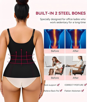 Faja Reductora de Neopreno con 2 Varillas de Acero, Top Ajustable con Cremallera y Hebilla para Moldear la Cintura y el Abdomen