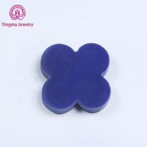 Phòng thí nghiệm tạo ra tổng hợp Turquoise đá quý bốn lá <span class=keywords><strong>Clover</strong></span> Shape 12*12 mét màu xanh Loose Nhân Tạo Turquoise Stones đối với trang sức - Product Image 1