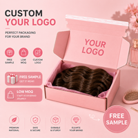 Boîtes d'expédition en papier kraft biodégradable avec bande déchirable pour vêtements, chaussures, perruques et emballages cadeaux festifs, personnalisables avec logo
