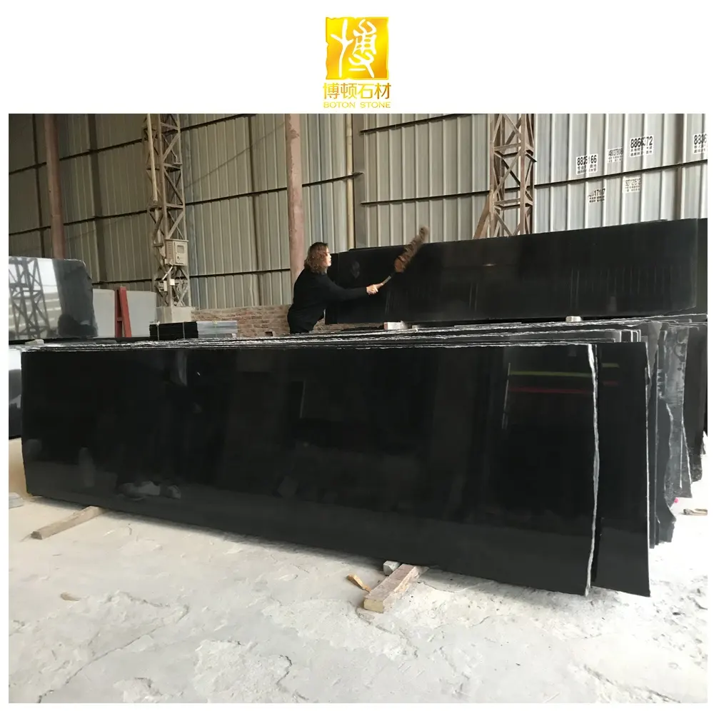 BOTON STONE China Polished Natrual Stone Black Wall Slabs Kitchen Countertop Granite Floor Tile