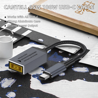 Câble d'alimentation Cantell 65W 100W 12V DC vers USB Type C mâle avec boîtier en aluminium, contacts en nickel, 2 broches